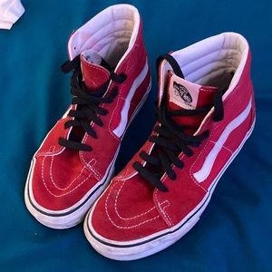 Red unisex high top vans